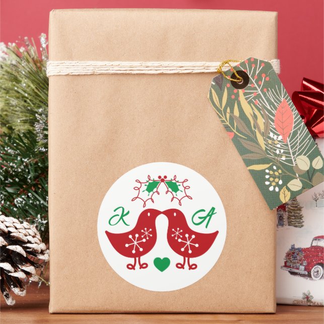 Adesivo Presentes De Natal De Inicial De Erva De Beijo De  (Feriado)