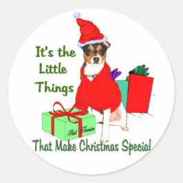 Adesivo Presentes de Natal de Rat Terrier
