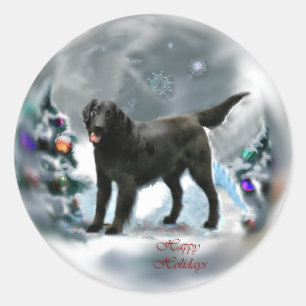 Adesivo Presentes de Natal de Retriever Revestidos Planos