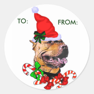 Adesivo Presentes de Natal do American Pit Bull Terrier