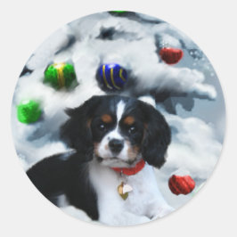 Adesivo Presentes de Natal do Cavalier King Charles Spanie