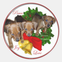 Adesivo Presentes de Natal do Pinscher Alemão