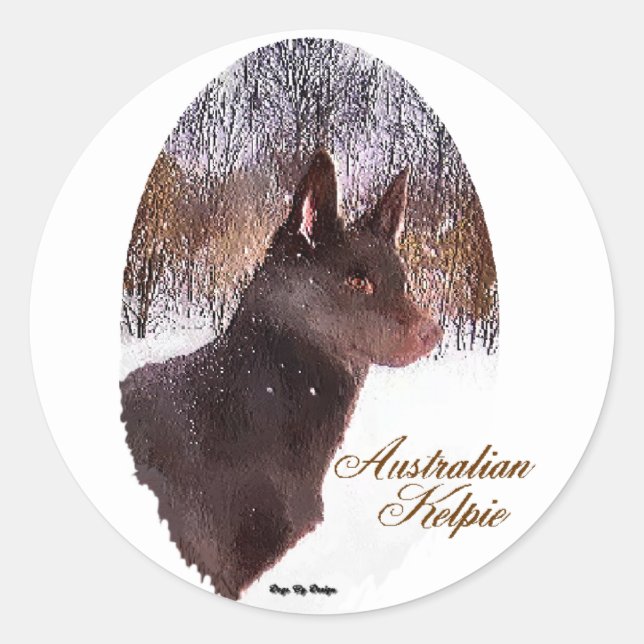 Adesivo Presentes de Natal em Kelpie australianos (Frente)