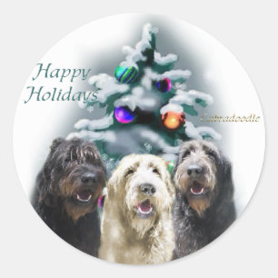 Adesivo Presentes de Natal Labradoodle