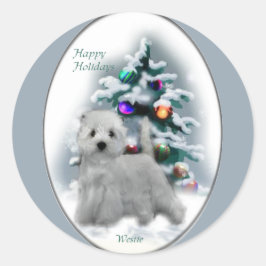 Adesivo Presentes de Natal no Terrier White Highland West