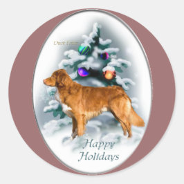 Adesivo Presentes de Natal para o Retriever Duck Tolling d