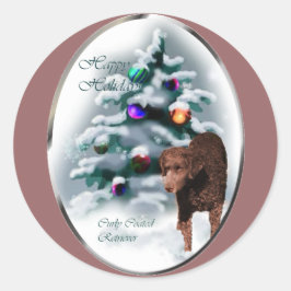 Adesivo Presentes de Natal para Retriever Revestidos Curly