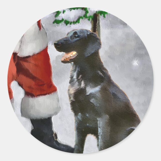 Adesivo Presentes de Natal para Retriever Revestidos Plano (Frente)
