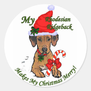 Adesivo Presentes de Natal Ridgeback da Rodésia