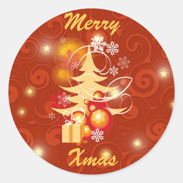 Adesivo Presentes de Natal Vermelho e Dourado (Frente)