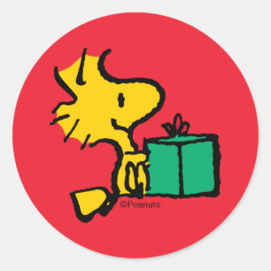 Adesivo Presentes de Natal Woodstock Peanuts