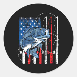 Adesivo Presentes de Pescador Byss Bandeira Americana Vint