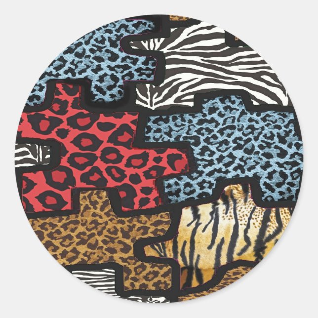 Adesivo Presentes de Quebra-cabeça-Impressão de-zebra-zebr (Frente)