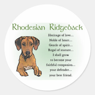 Adesivo Presentes de Rhodesian Ridgeback
