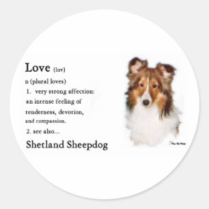 Adesivo Presentes de Sheltie Art de Sheepdog Shetland