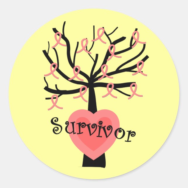 Adesivo Presentes de Sobrevivência do Câncer da Mama—Desig (Frente)