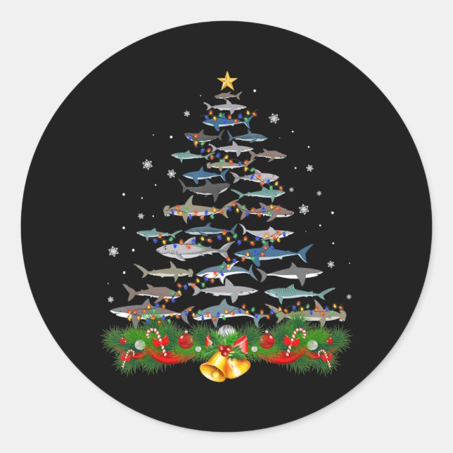 Adesivo Presentes De Tubarões De Natal De Tubarão (Frente)