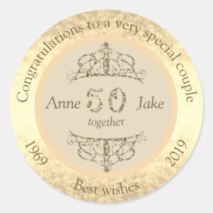 Adesivo Presentes do 50º aniversário de casamento para o C