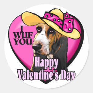 Adesivo Presentes do Dia de os namorados de Hound Basset