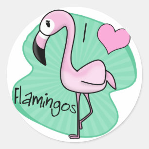 Adesivo Presentes do flamingo de Kawaii