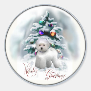 Adesivo Presentes do Natal de Bichon Frise