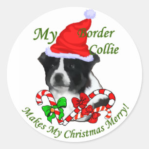 Adesivo Presentes do Natal de border collie