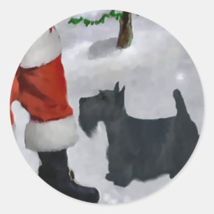 Adesivo Presentes do Natal de Terrier do Scottish