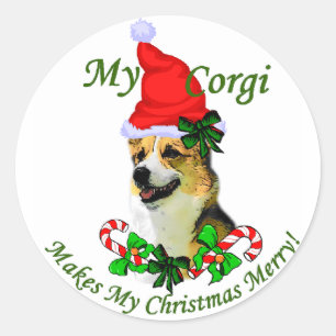 Adesivo Presentes do Natal do Corgi de Galês do Pembroke