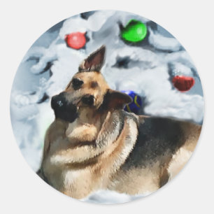 Adesivo Presentes do Natal do german shepherd