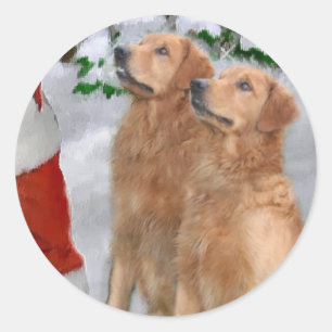 Adesivo Presentes do Natal do golden retriever