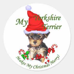 Adesivo Presentes do Natal do yorkshire terrier