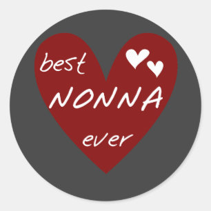 Adesivo Presentes dos t-shirt de Nonna do coração vermelho