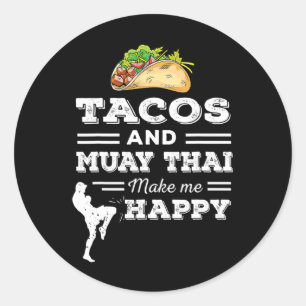 Adesivo Presentes engraçados para amantes de Tacos e Muay