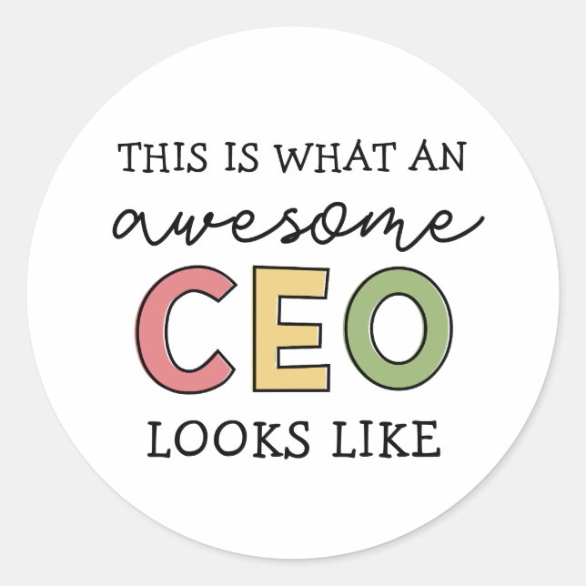 Adesivo Presentes engraçados para CEO | Presentes de Chefe (Frente)