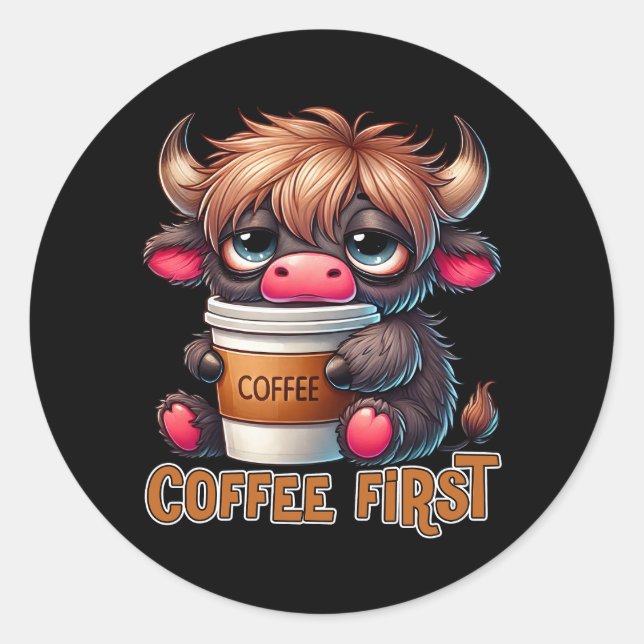 Adesivo Presentes para Amantes de Café Primeiro  (Frente)