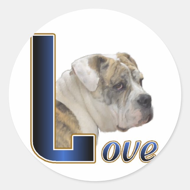 Adesivo Presentes para Bulldog Inglês (Frente)