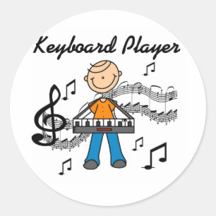 Adesivo Presentes para Desenhista de Homem Tocando Teclado