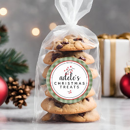 Adesivo Presentes Personalizados de Natal ao Estilo Plaid 