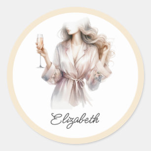 Adesivo Presentes Personalizados de PJs e Prosecco para Ch