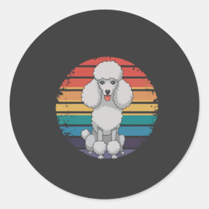 Adesivo Presentes Retro de Cão Amante de Poodle para Homen