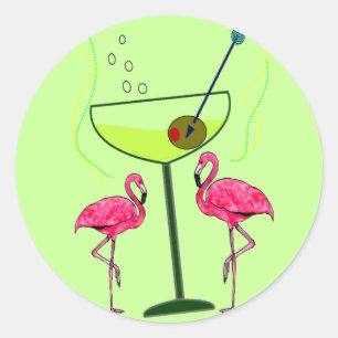 Adesivo Presentes tropicais da arte do flamingo