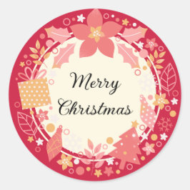 Adesivo Presentes vermelhos e decoração de Natal feliz