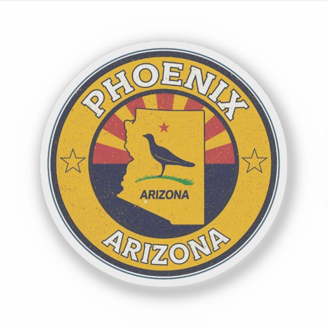 Adesivo Presentes Vintage Phoenix, Arizona (Frente)