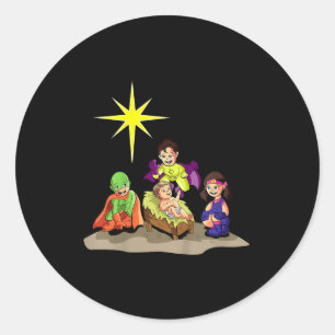 Adesivo Presépio de Natal Cristão Menino Jesus Manjedoura 