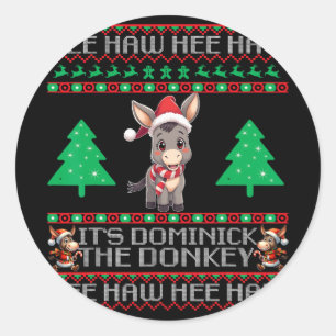 Adesivo Presépio engraçado italiano Burro de Natal Dominic