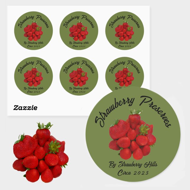 Adesivo Preservar Morango Fotográfico Embalagem Verde (Criador carregado)