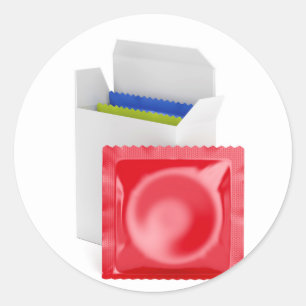 Adesivo Preservativos no fundo branco