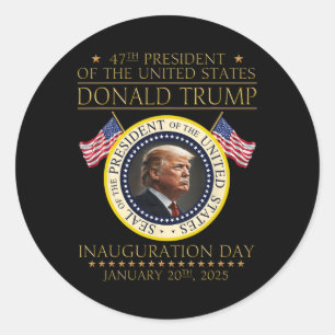 Adesivo Presidente Donald Trump Inauguração Dia 2025