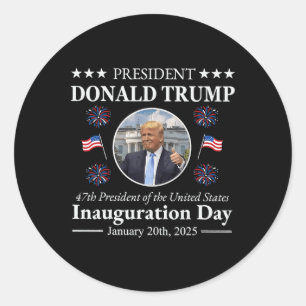 Adesivo Presidente Donald Trump Inauguração Dia 2025