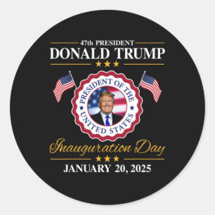 Adesivo Presidente Donald Trump Inauguração Dia 2025